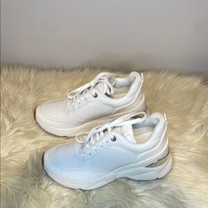 MICHAEL Michael Kors White Sneakers with Silver Accents